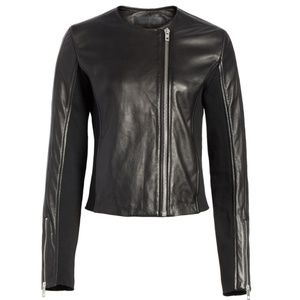 Rag & Bone Harrison Moto Lamb Leather Zip Jacket
